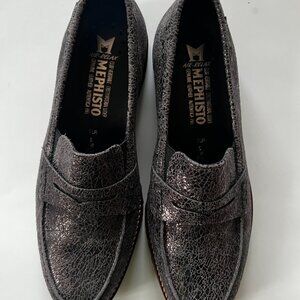 Mephisto Womens Metallic Loafers